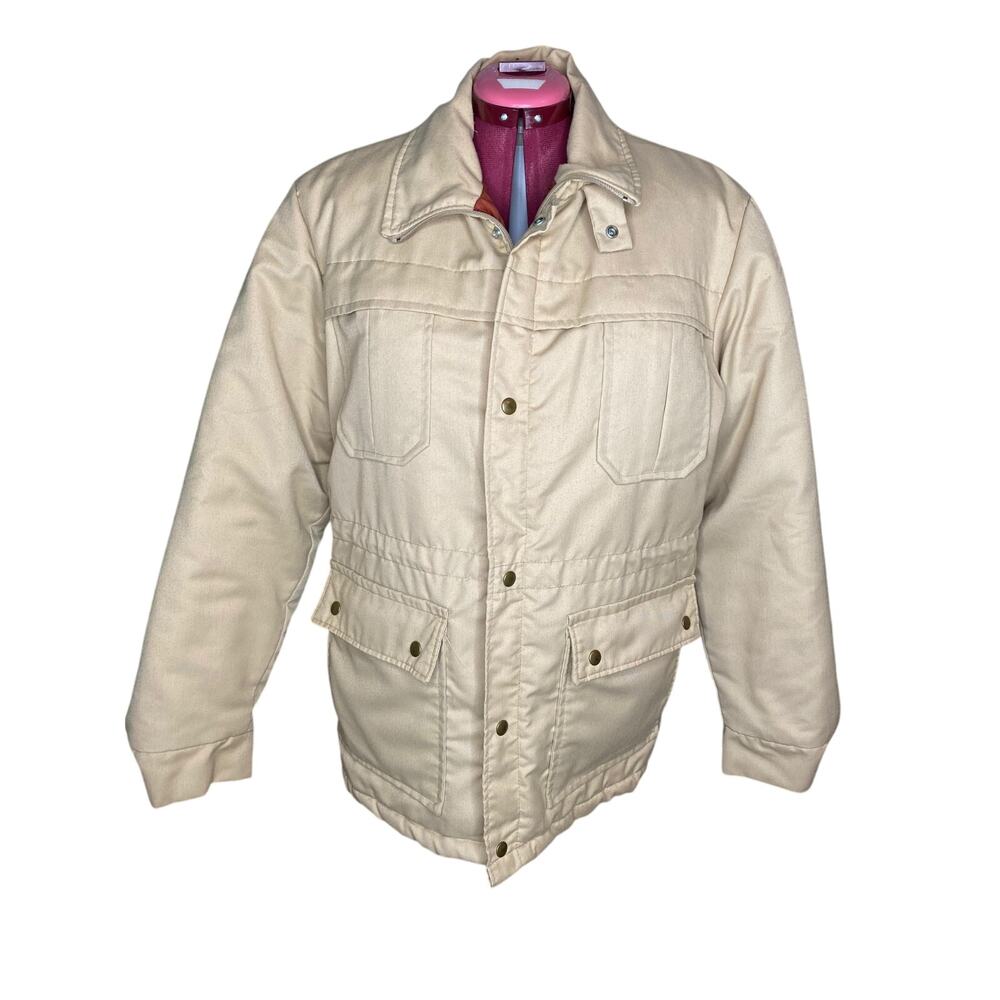 coat 1970s Winter chore coat sz L tan rust